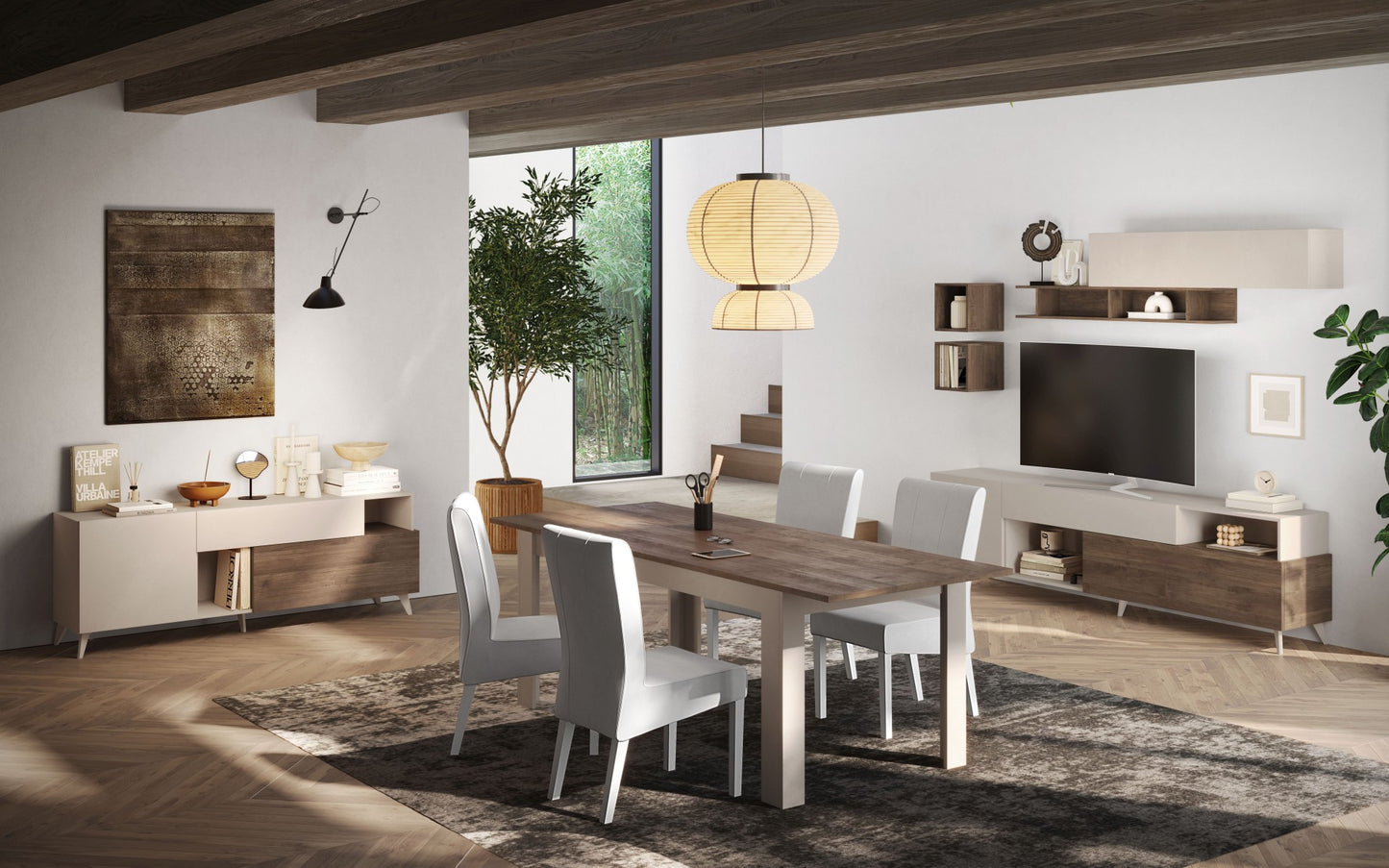 TV galds MONACO - Cashmere / Dark Oak
