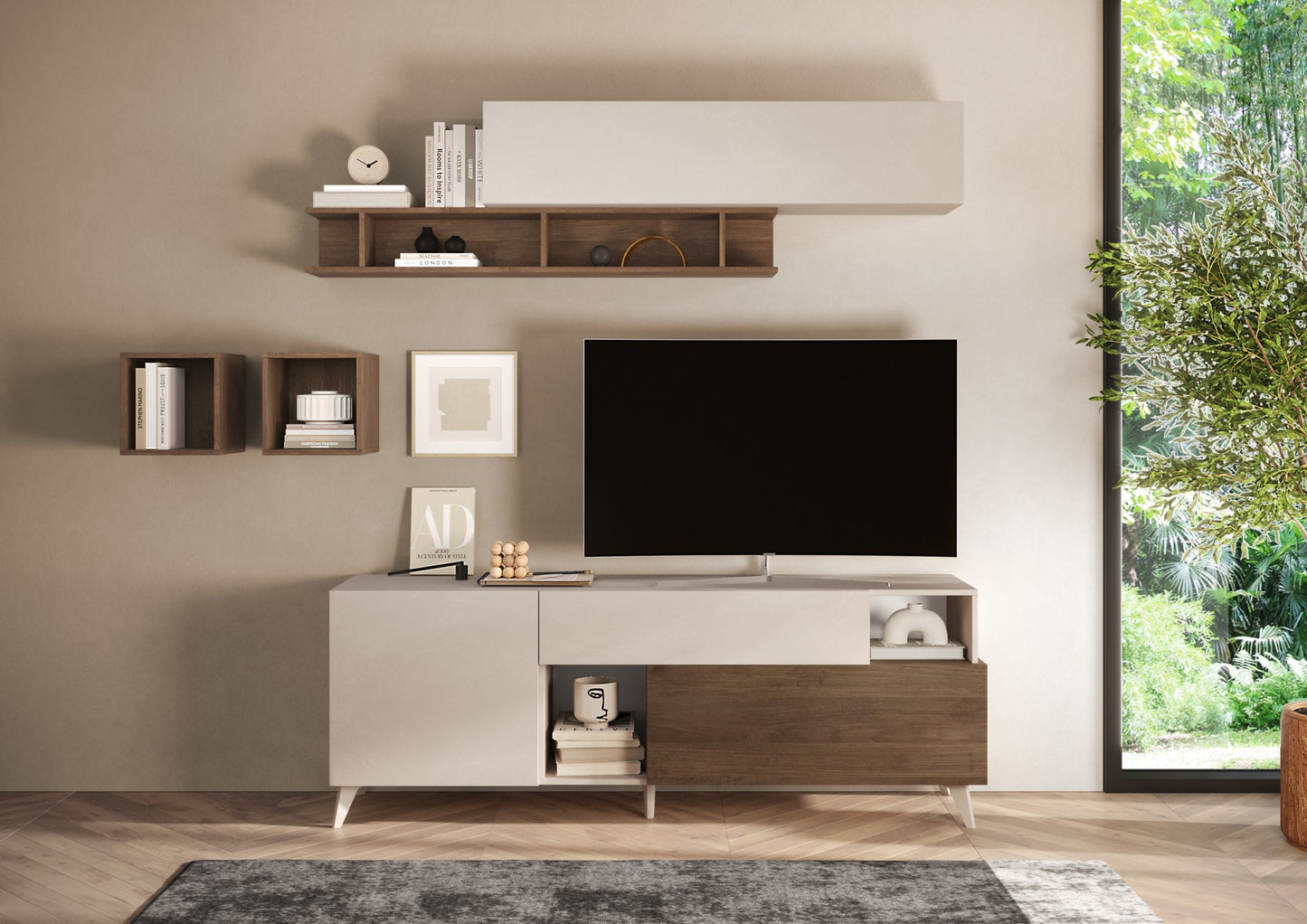 TV galds MONACO - Cashmere / Dark Oak