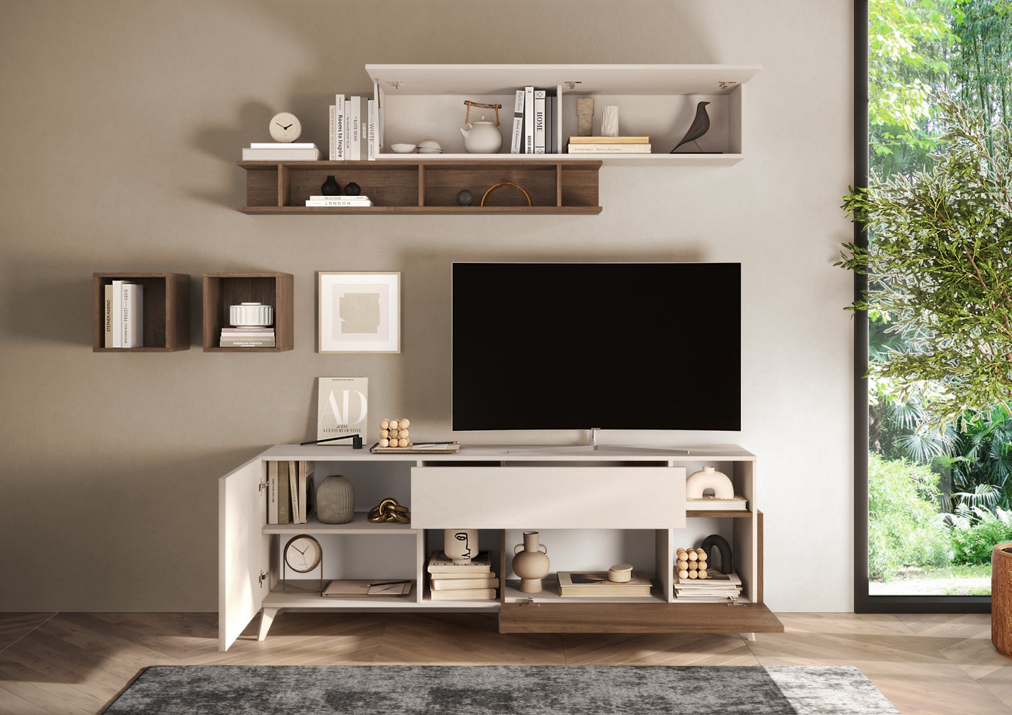 TV galds MONACO - Cashmere / Dark Oak