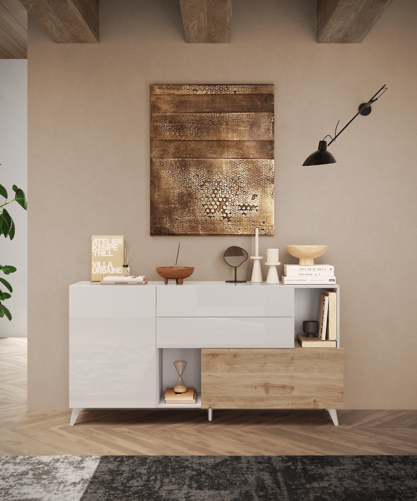 Kumode MONACO - White / Light Oak