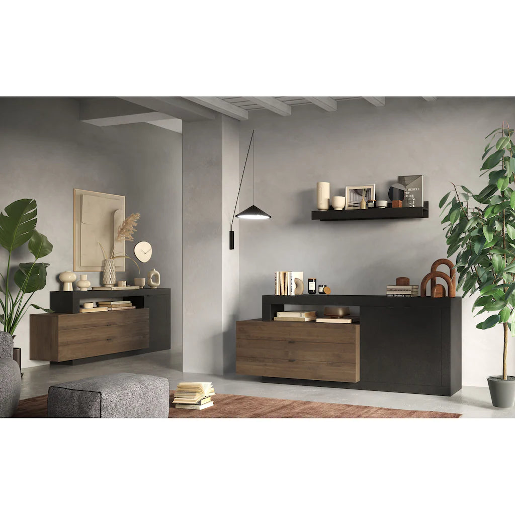 Kumode ar sienas plauktu FREEDOM III-II