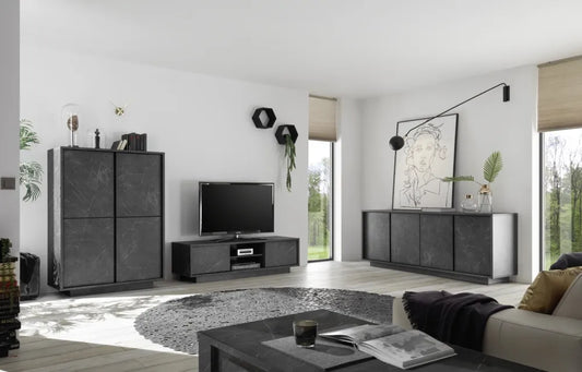 Augstā kumode CARRARA- Melna