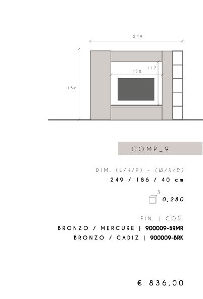Viesistabas mēbeļu komplekts INFINITY 9-1